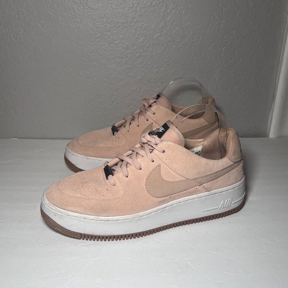 Nike Air Force 1 Sage Low Beige Suede Sneakers AR5339-203 - Picture 6 of 12